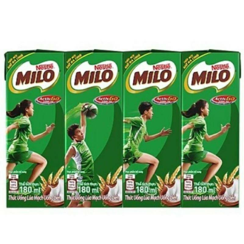 1 vỉ 4 Hộp Sữa MiLo 110ml- 180ml