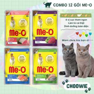 Combo 12 gói pate cho mèo Me-O mix đủ vị || Pate cho mèo