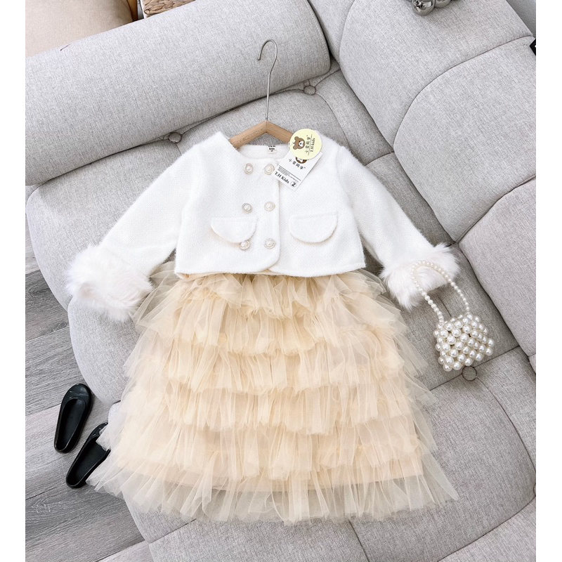 Set bộ hot trend 3 tầng cao cấp cho bé gái