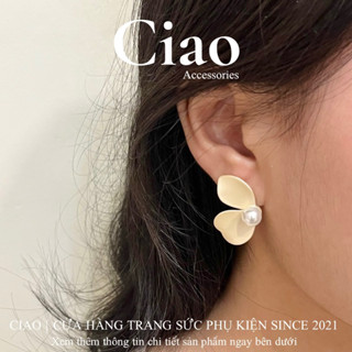 [HOẢ TỐC 1H] Khuyên tai/ Bông tai mạ bạc S925 thiết kế hoạ tiết Kimsie Ciao