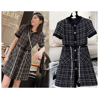 (HÀNG NHẬP - SIÊU CẤP) VÁY ĐẦM DẠ TWEED ÁNH KIM TUYẾN  ĐẸP “ XUẤT SẮC” (TT6502023)