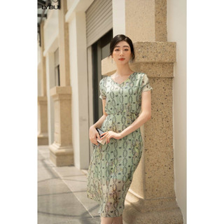 Váy Xanh Dây Leo Cổ V Ly Bui AT17
