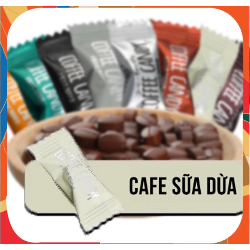 [Mix 8 vị] Kẹo cà phê không đường giảm cân Coffee Candy Pamiriter Gói 100g - 200g- 300g