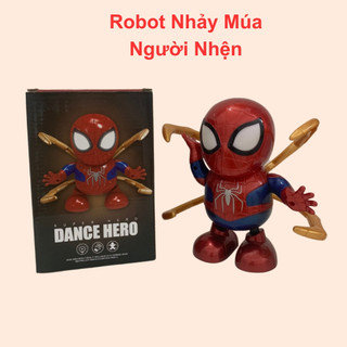 Robot nhảy múa đồ chơi robot cho bé đồ chơi người nhện spiderman có nhạc vui nhộn đèn sáng lấp lánh