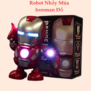 Robot nhảy múa đồ chơi robot cho bé đồ chơi ironman đỏ có nhạc vui nhộn đèn sáng lấp lánh