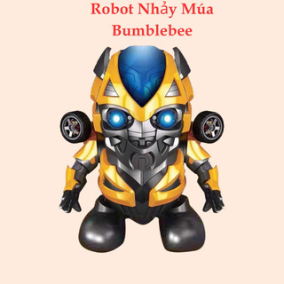 Robot nhảy múa đồ chơi robot cho bé hình Bumblebee có nhạc vui nhộn đèn sáng lấp lánh