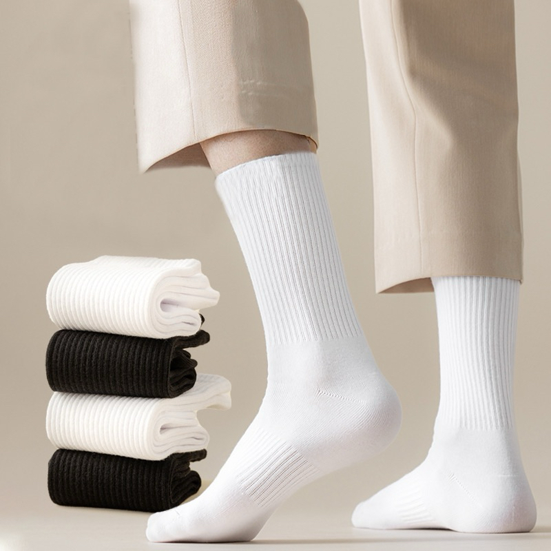 Vớ Tất Cổ Cao Nam Nữ Trắng Đen, Tất Cổ Cao Nam Nữ dành cho mọi loại giày sneaker thời trang