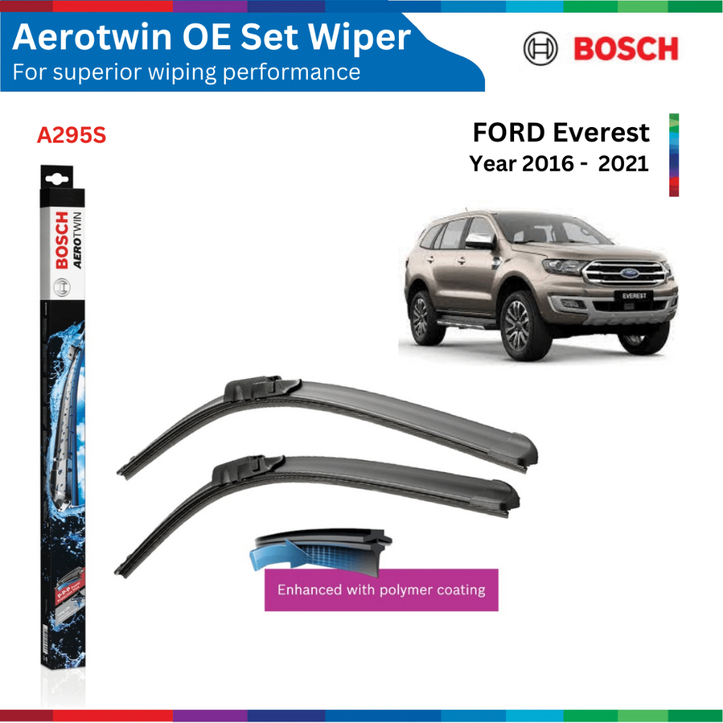 Bộ gạt mưa xe Ford Everest , Bosch AeroTwin OE Set A295S, gạt nước xe Everest, Everest