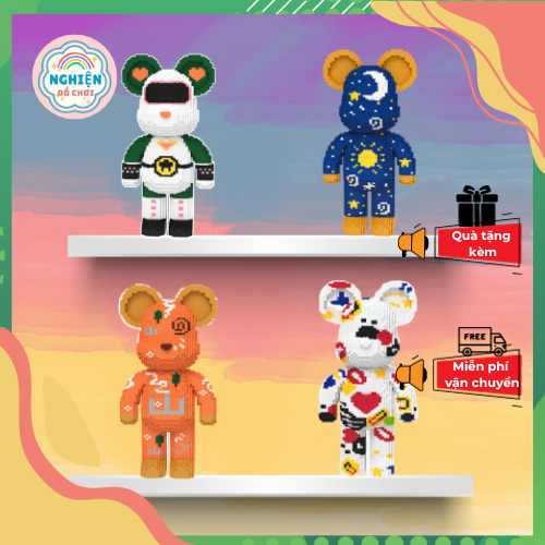 Lắp Ghép LEGO Bearbick Siêu Sao, Đồ Chơi Lắp Ghép Bearbrick 55cm Giúp Tăng Trí Tuệ Tư Duy, Thông Min