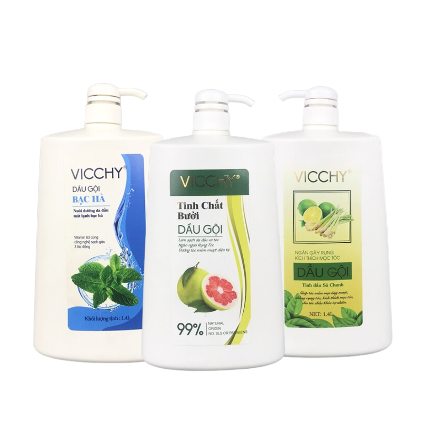 Dầu Gội Vicchy Tinh Chất Bưởi - Bạc hà 1,4kg MPXM