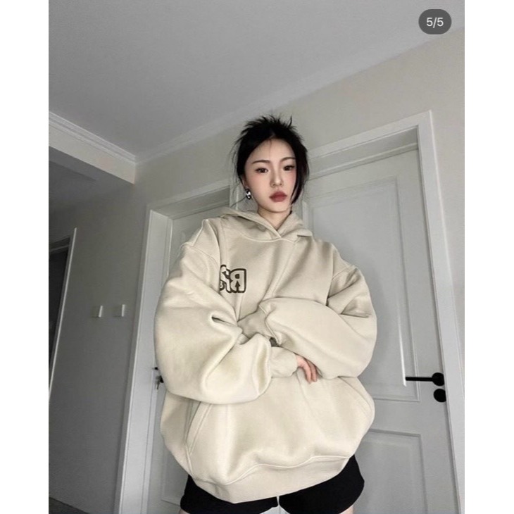 Áo Hoodie Nỉ Bông Có Mũ In hoa văn Chữ 1977 Kèm Cây xa giá Cực Chất