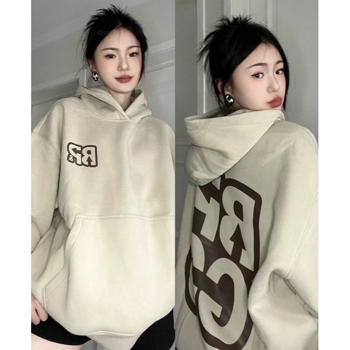 Áo Hoodie Nỉ Bông Có Mũ In hoa văn Chữ 1977 Kèm Cây xa giá Cực Chất