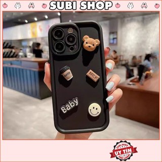 Ốp lưng iphone tpu bảo vệ camera gắn thú nổi