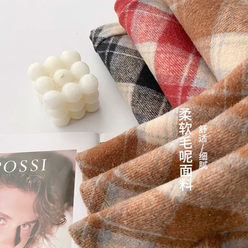 Chân váy dạ dáng chữ A hoạ tiết kẻ ô nhiều màu