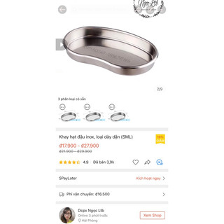 Khay inox hạt đậu (SML)