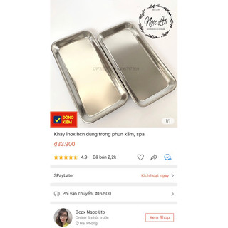 Khay inox hcn dùng trong phun xăm, spa