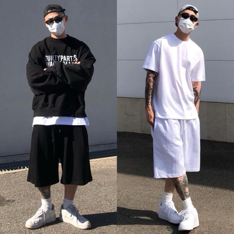 BAGGY SHORT - Quần short trên gối nỉ da cá