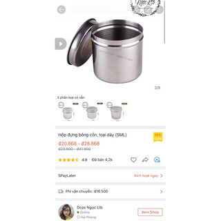 Hũ inox, hộp đựng bông cồn (SML)