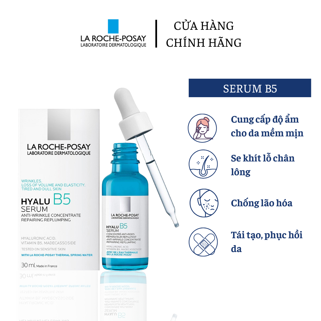 Serum dưỡng ẩm, phục hồi tái tạo da La Roche-Posay Hyalu B5 Serum 30ml