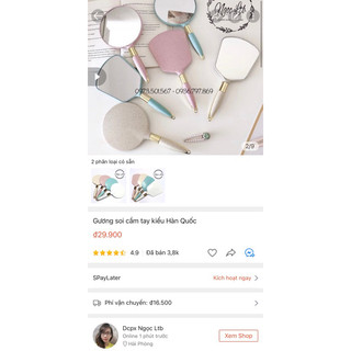 Gương soi cầm tay kiểu Hàn Quốc (25cm)