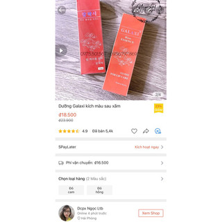 Dưỡng Galaxi kích màu sau xăm