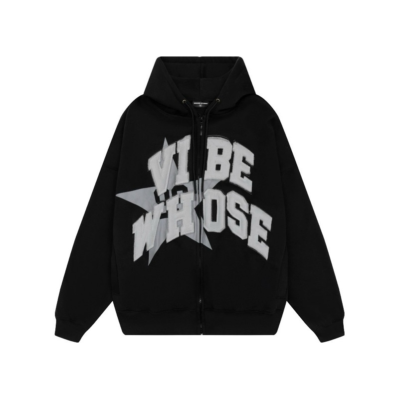 HOODIE-ZIP WSTAR - Áo khoác thêu đắp vải ngôi sao