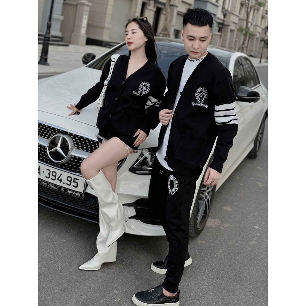 Áo Khoác Cadigan Len Chomre Heart Họa Tiết Chữ Thập Sau Lưng Bản Siêu Cấp - Áo hàng chuẩn Len Quảng Châu Loại 1