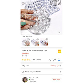 Đế mica 15 ô đựng chum mực, máy phun xăm