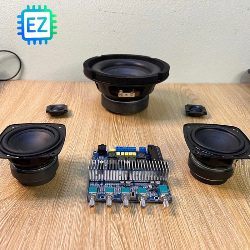 Combo làm loa 2.1 200W, 1 mạch  Gem 2.1, 1 loa sub JBL 16cm, 2 loa midtreb bombox3, 2 treb lụa kèm t