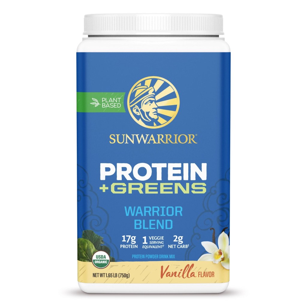 Bột Protein thực vật hữu cơ thêm rau xanh Sunwarrior Warrior Blend Plus Greens