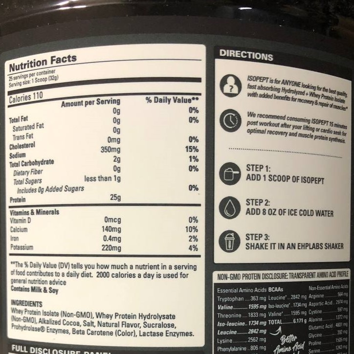 Hydrolyzed Whey Protein EHPlabs ISOPEPT : Thuỷ phân hấp thu nhanh 2lbs