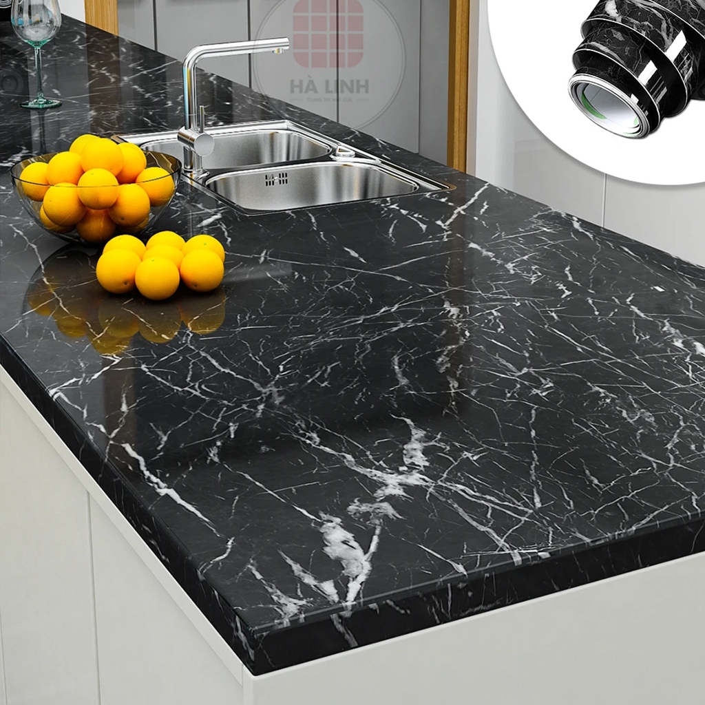 Decal dán bàn vân đá hoa cương 3D, giấy dán tường bàn tủ nhà tắm nhà bếp phong ngủ khổ 1.2mx0.5m
