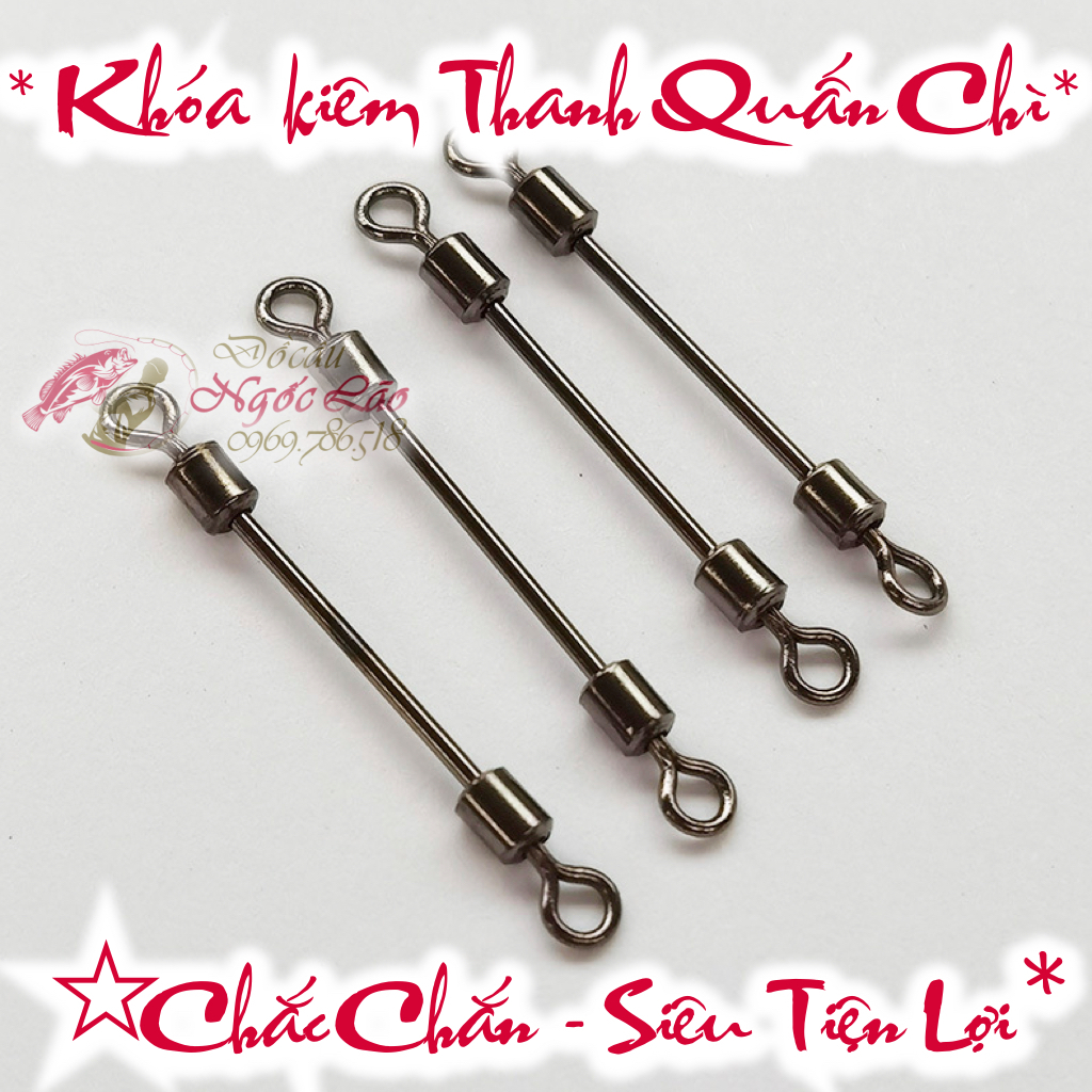 5 CÁI ✶ Khóa Chống Xoắn câu đài - Kiêm thanh quấn chì - Móc vòng giảm giật - Phụ kiện chuyên câu tay máy đơn đài..