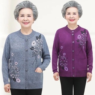 Áo len trung niên cài cúc cho bà cho mẹ.