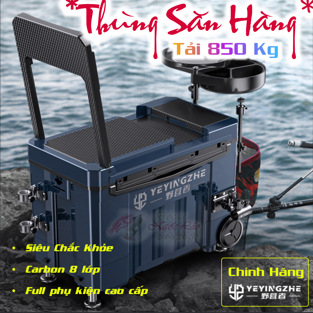 SIÊU THÙNG CÂU ĐÀI Săn Hàng ★ Chắc Chắn Nhất - Tải trọng 850kg - Carbon 8 lớp Siêu Bền - Full phụ kiện ✓