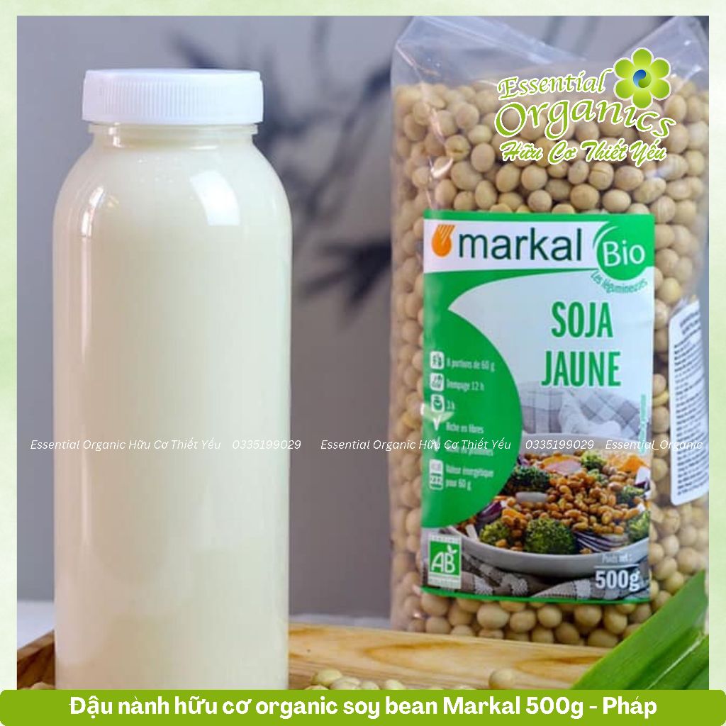 Đậu nành hữu cơ organic soy bean Markal 500g - Pháp, đậu nành hữu cơ, đậu nành Markal, đậu nành không biến đổi ge