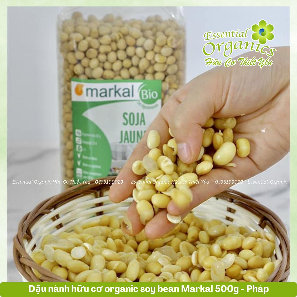 Đậu nành hữu cơ organic soy bean Markal 500g - Pháp, đậu nành hữu cơ, đậu nành Markal, đậu nành không biến đổi ge