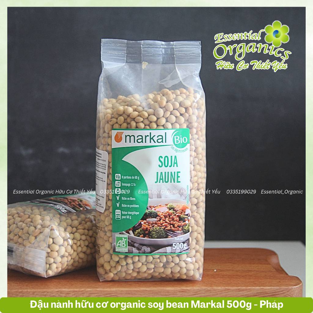 Đậu nành hữu cơ organic soy bean Markal 500g - Pháp, đậu nành hữu cơ, đậu nành Markal, đậu nành không biến đổi ge