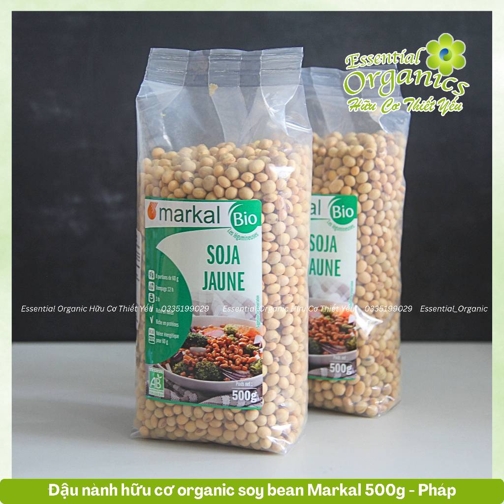 Đậu nành hữu cơ organic soy bean Markal 500g - Pháp, đậu nành hữu cơ, đậu nành Markal, đậu nành không biến đổi ge