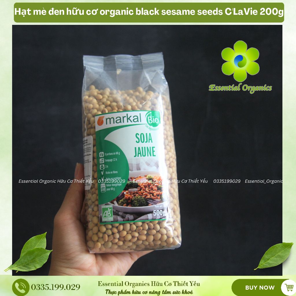 Đậu nành hữu cơ organic soy bean Markal 500g - Pháp, đậu nành hữu cơ, đậu nành Markal, đậu nành không biến đổi ge