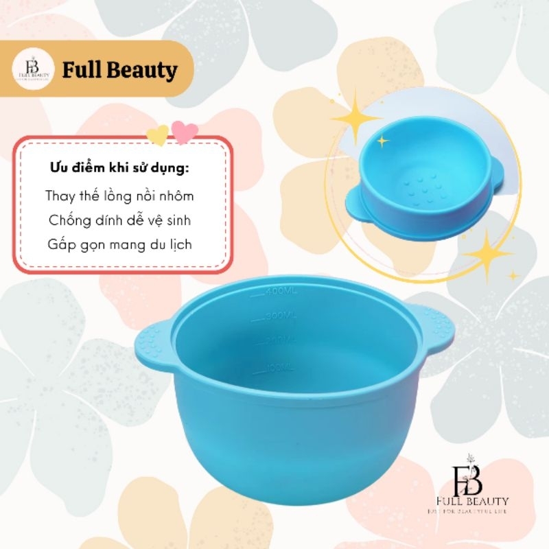 Chén Silicon Nấu Sáp Wax Lông Chống Dính, Chịu Nhiệt Cao, Thay Thế Lòng Nồi Nhôm Các Loại Nồi Nấu Sáp Wax Lông