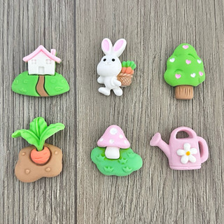 Sticker gắn dép, charm gắn dép khu vườn của thỏ sắn nút cài dép sục, dép crocs