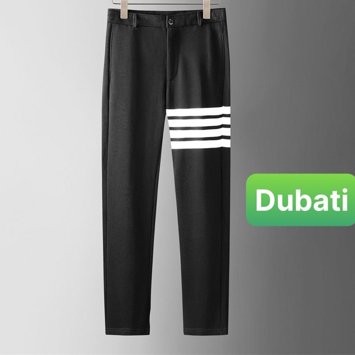 QUẦN TÂY ÂU NAM MÀU ĐEN SỌC TRẮNG THOME BROM DÁNG ÔM BODY HÀN QUỐC CAO CẤP - DUBATI FASHION