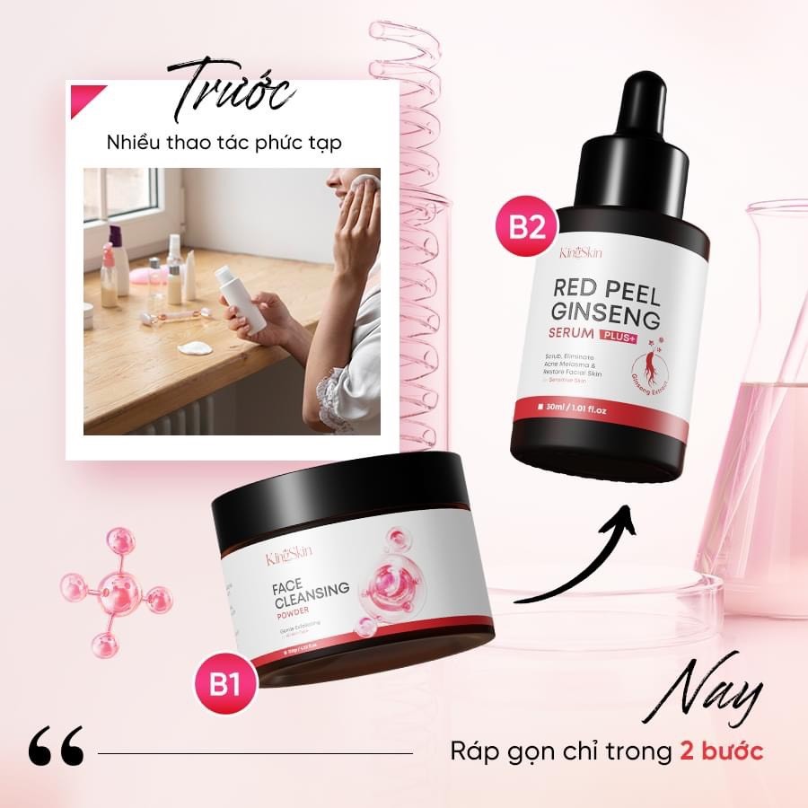 FREESHIP COMBO GIẢM MỤN RED PEEL PLUS + KING SKIN