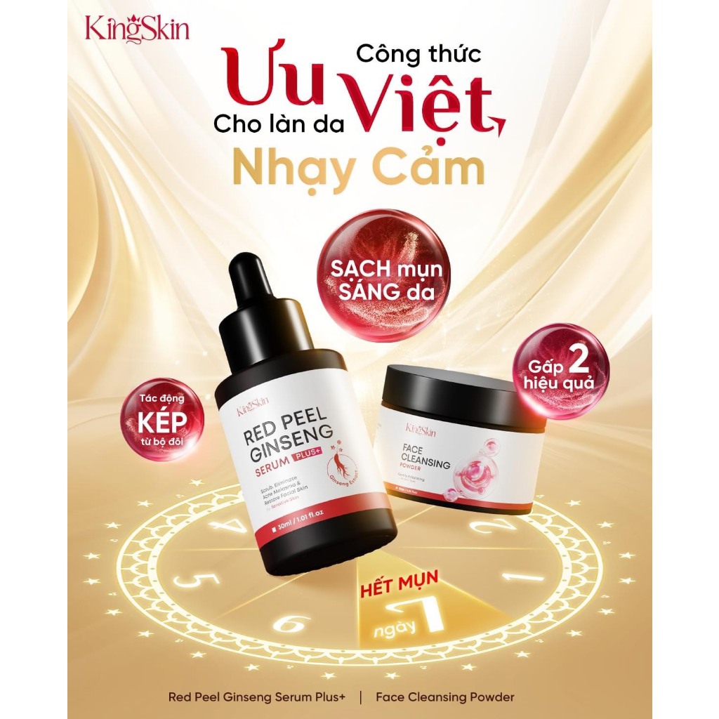 FREESHIP COMBO GIẢM MỤN RED PEEL PLUS + KING SKIN