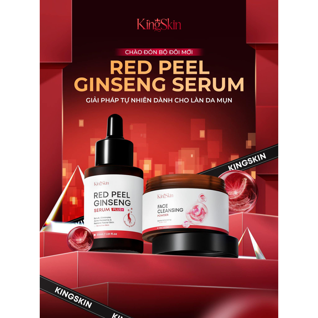 FREESHIP COMBO GIẢM MỤN RED PEEL PLUS + KING SKIN