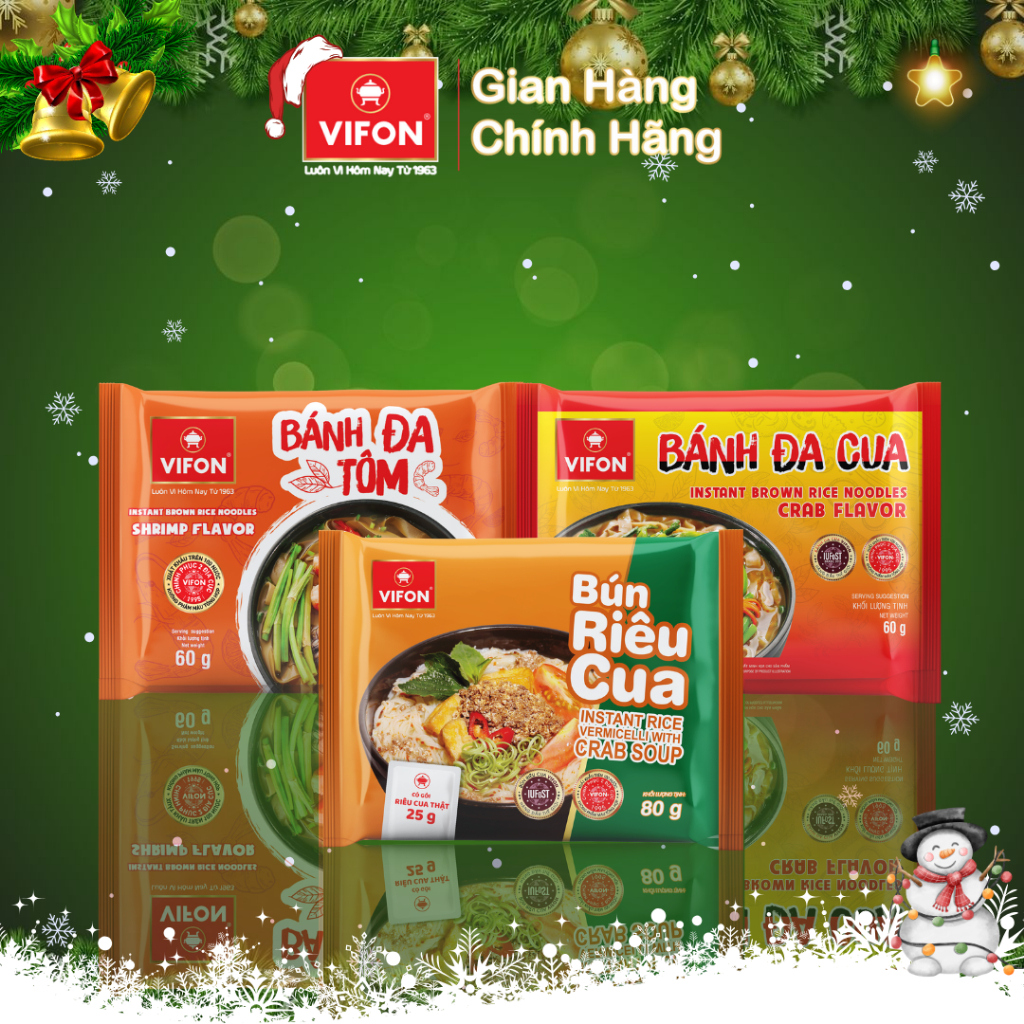 Set 10 gói Bánh Đa cua/ Bánh Đa tôm/ Bún riêu cua VIFON