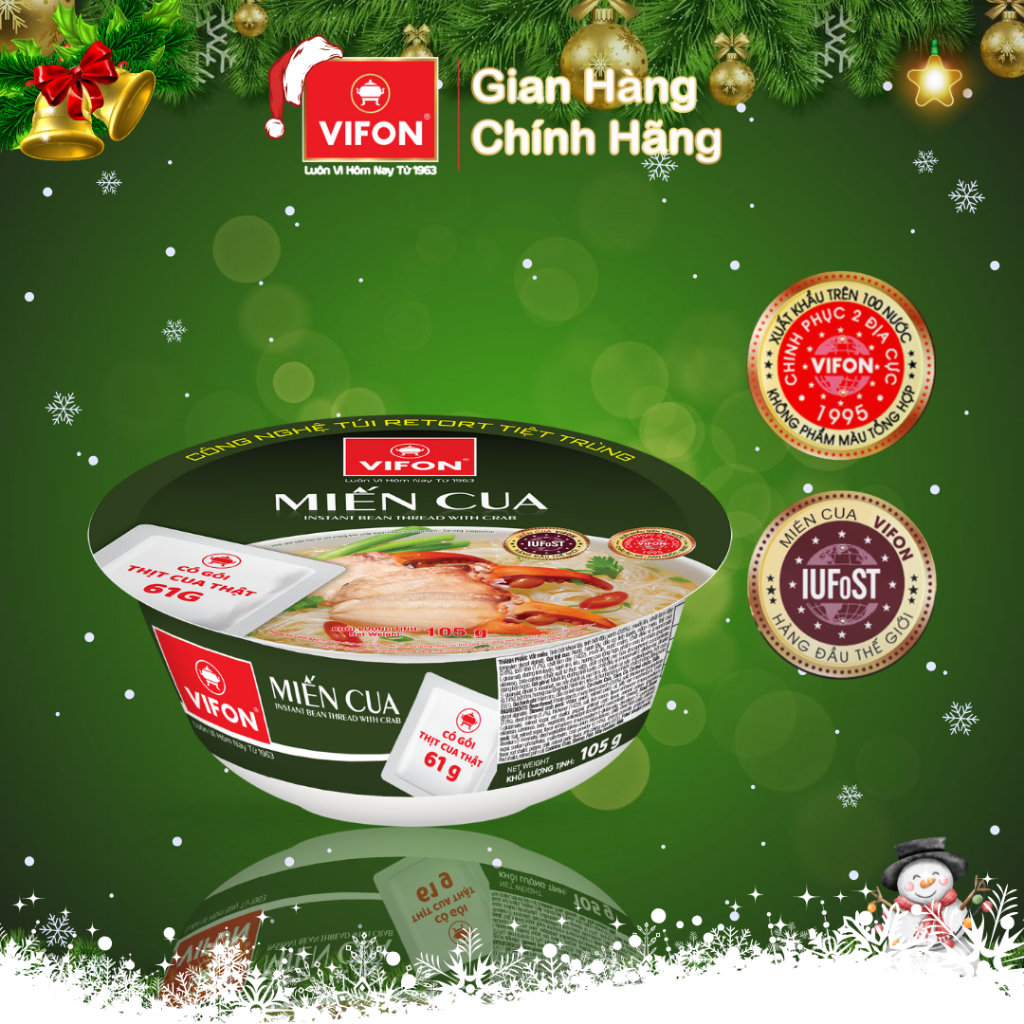 Thùng 12 tô Miến cua VIFON 105gr/ tô