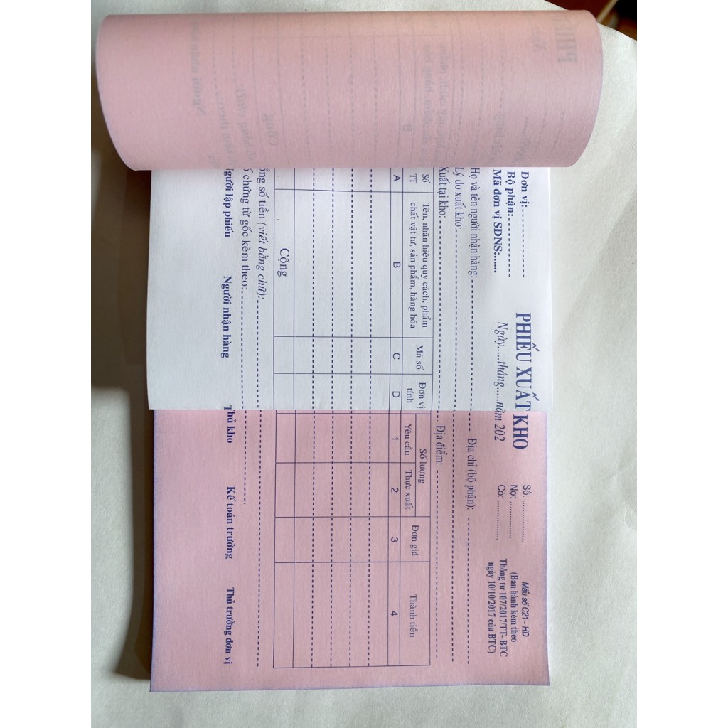 Phiếu thu, Phiếu chi, Phiếu xuất kho, Phiếu nhập kho, Hóa đơn bán lẻ - Giấy carbon đẹp