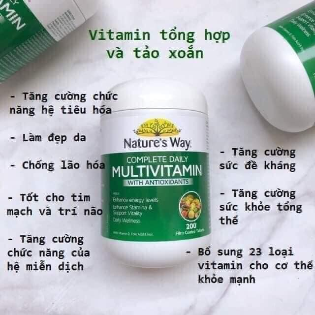 Vitamin tổng hợp nature’s way complete daily multivitamin Healthy Care Úc 200 viên BeautiMax8